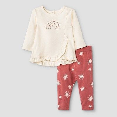 Grayson Mini Baby Girls' 'Sunshine On My Mind' French Terry Top & Bottom Set - Off-White | Target