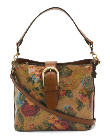 Leather Irving Bucket Bag With Top Handle And Crossbody Strap | TJ Maxx