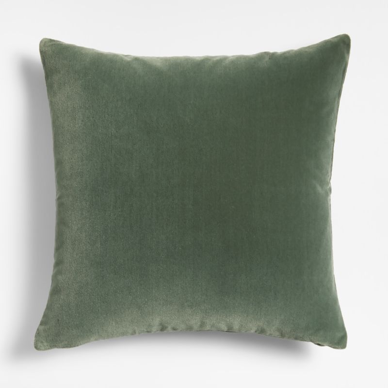 Salvia 22"x22" Green Faux Mohair Throw Pillow with Down-Alternative Insert by Athena Calderone | ... | Crate & Barrel