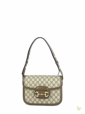 $2350 GUCCI Brown Horsebit GG Web 1955 Shoulder Bag Coated Canvas SALE  | eBay | eBay US