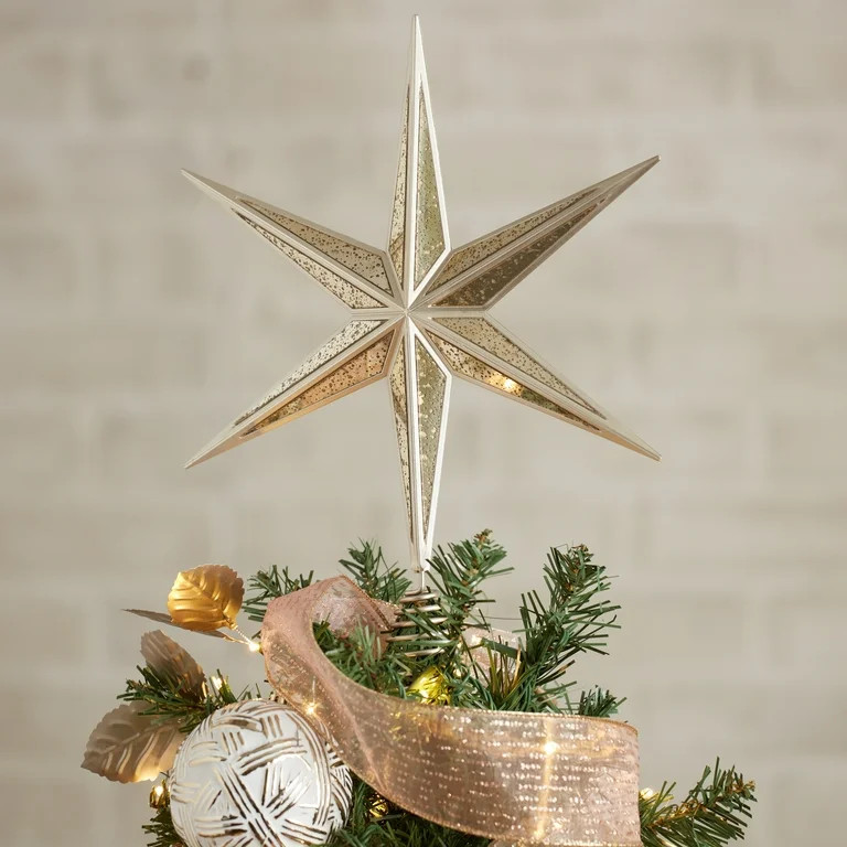 My Texas House, 1 piece Champagne Christmas Star Tree Topper, .13 pounds | Walmart (US)