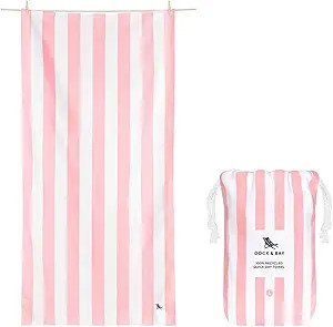 Dock & Bay Beach Towel - Quick Dry, Sand Free - Compact, Lightweight - 100% Recycled - Includes B... | Amazon (US)