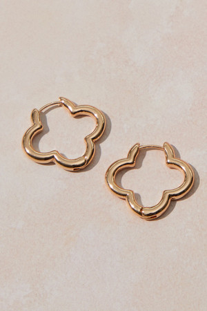 Open Clover Hoop Earrings in Gold | Altar'd State | Altar'd State