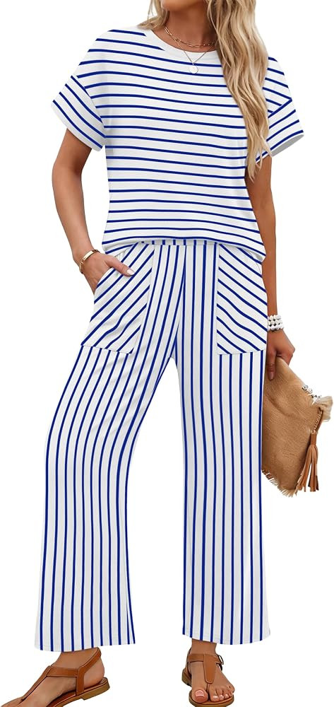 Sampeel Two Piece Sets for Women Cruise Travel Vacation Summer Outfits Lounge Matching Sets Women... | Amazon (US)