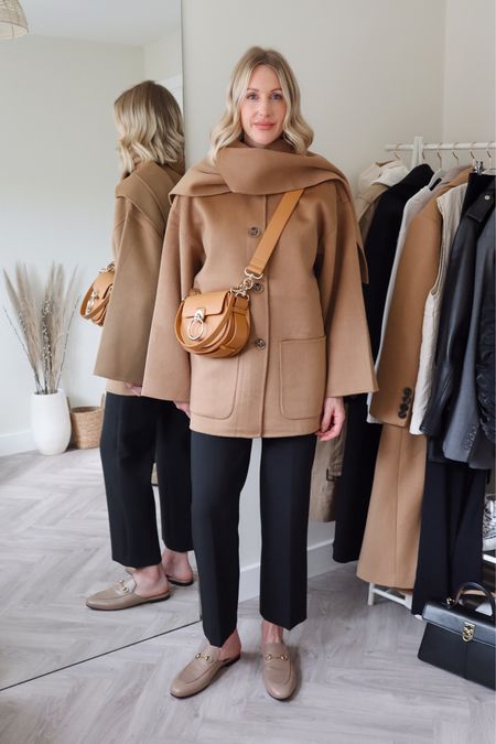 Winter coat - camel coat - Toteme scarf jacket - wool coat - black trousers - gucci Princetown loafers - Chloe tea handbag (smart/casual office outfit) #camelcoat #toteme #smartcasual #workwear 

#LTKworkwear #LTKshoecrush #LTKeurope
