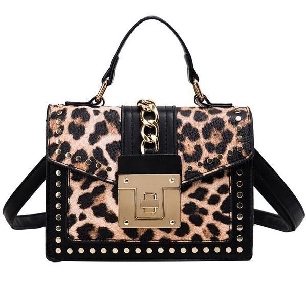 Bella and Bloom Boutique - Chic Queen Crossbody Bag: Black/Leopard | Bella and Bloom Boutique