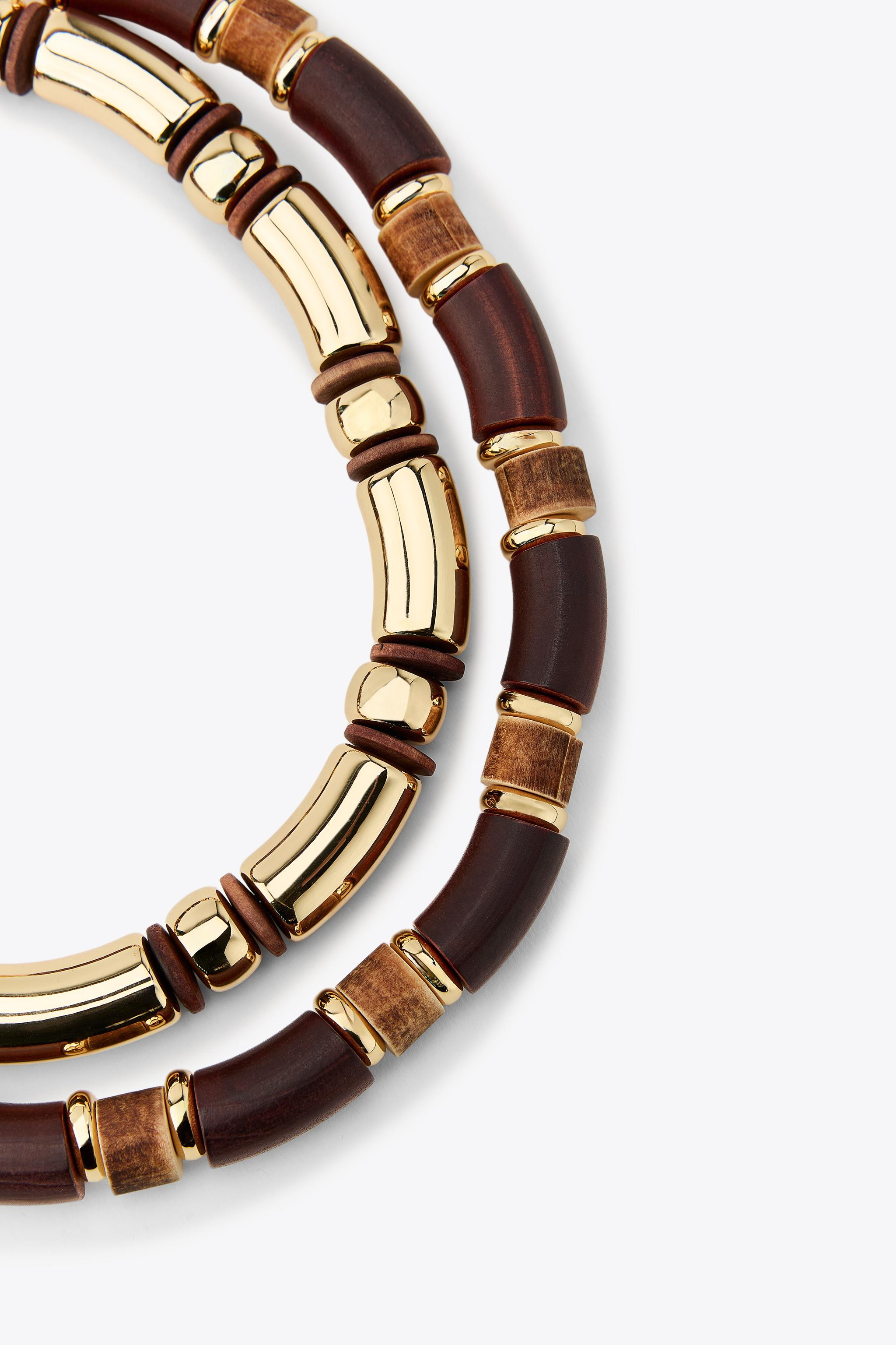 PACK OF 2 COMBINED WOOD NECKLACES | Zara US