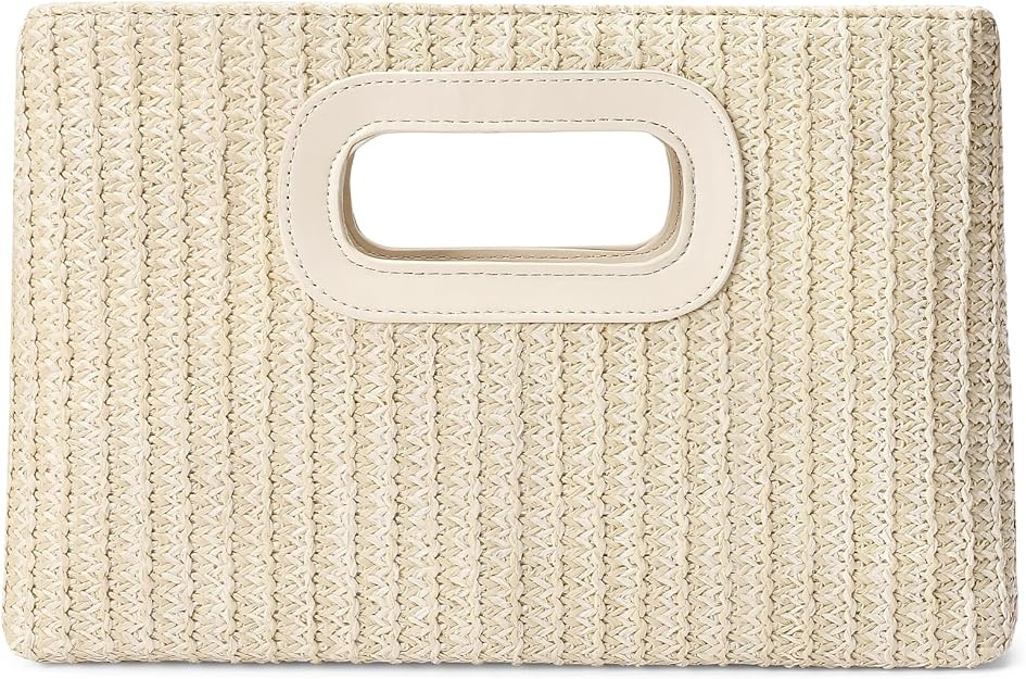 RNIEGA Straw Clutch Handbags Summer Clutch Woven Boho Beach Bags Straw Purses for Women | Amazon (US)
