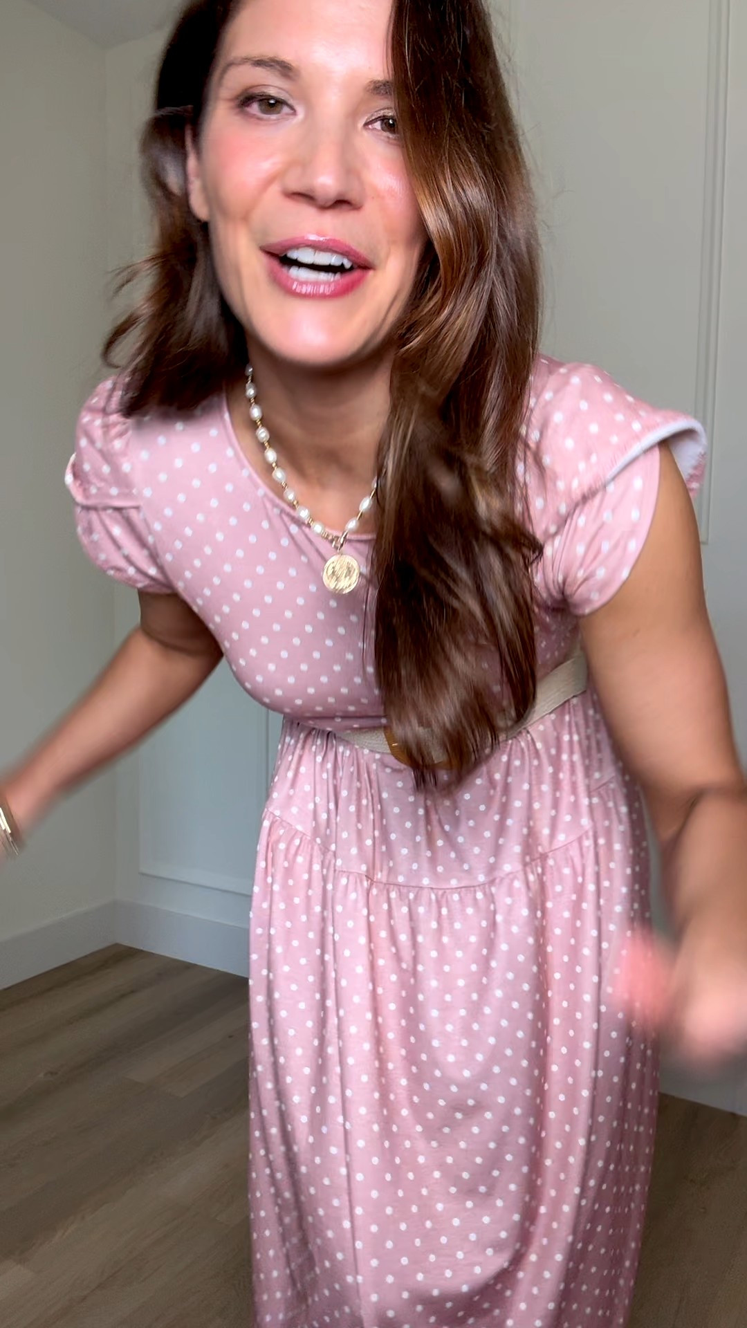 This pink polka dot dress with this belt layered on top is such a cute and classy look for spring! This is perfect for brunch, date nights, or any warm weather plans! 

Pink polka dot dress, belted mid dress, feminine spring outfit, polka dot dress style, spring brunch dress, tall girl finds, tall girl approved, Stang and co 

#LTKSeasonal #LTKTall #LTKTravel