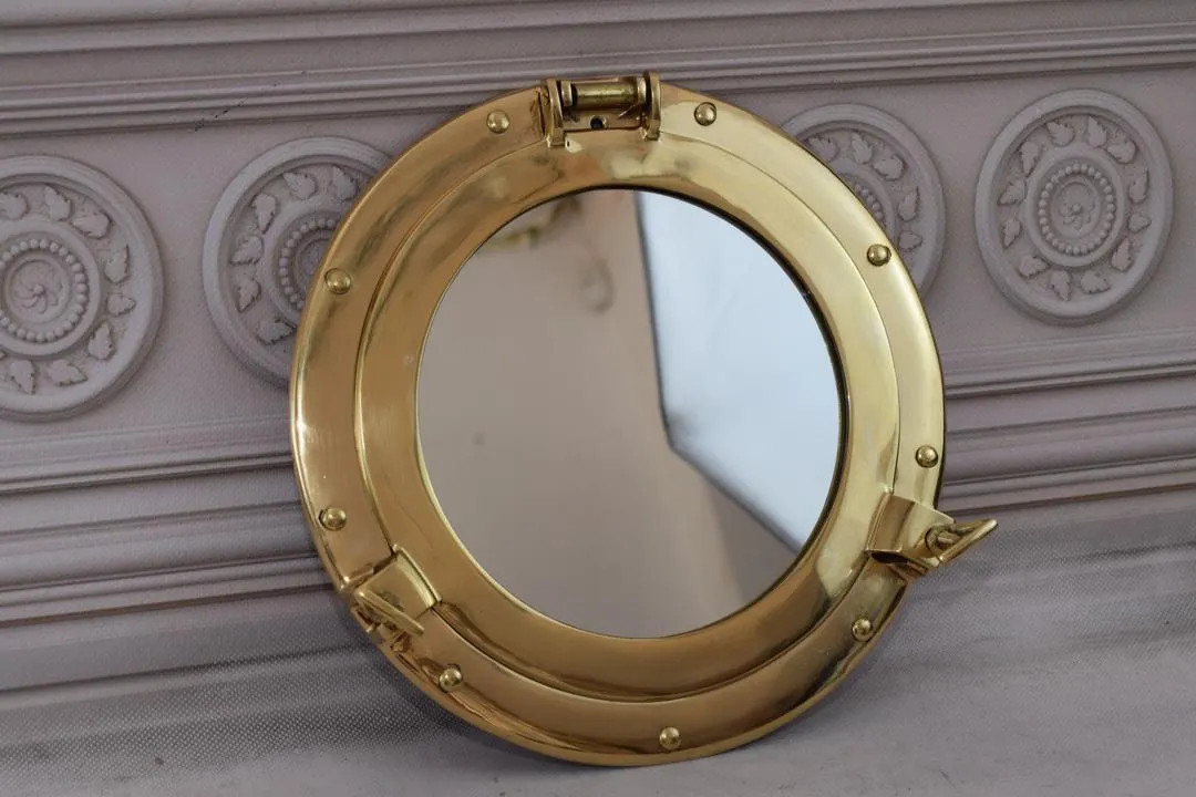 Brass Porthole Mirror: Nautical Boat Decor, Mariner Gift (11.42") | Etsy (US)