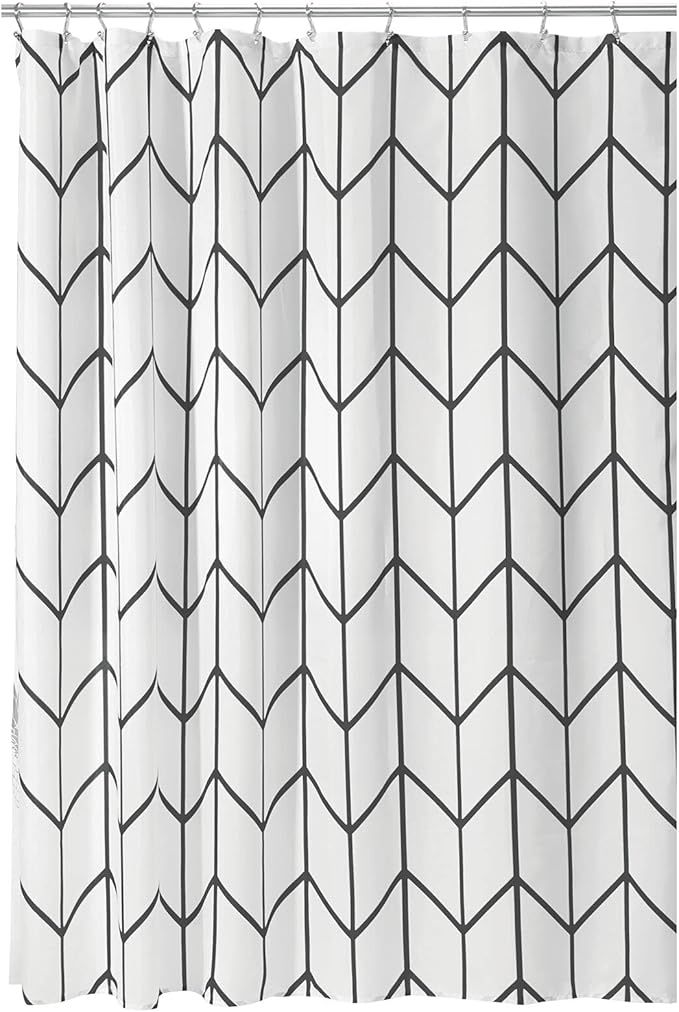 mDesign Decorative Herringbone Print - Easy Care Fabric Hotel Quality Shower Curtain with Reinfor... | Amazon (US)