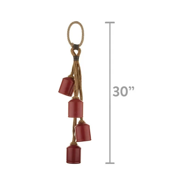 4-Count Metal Hanging Bells Christmas Decoration in Red Powder Coated Finish, 28.75 in, by Holida... | Walmart (US)