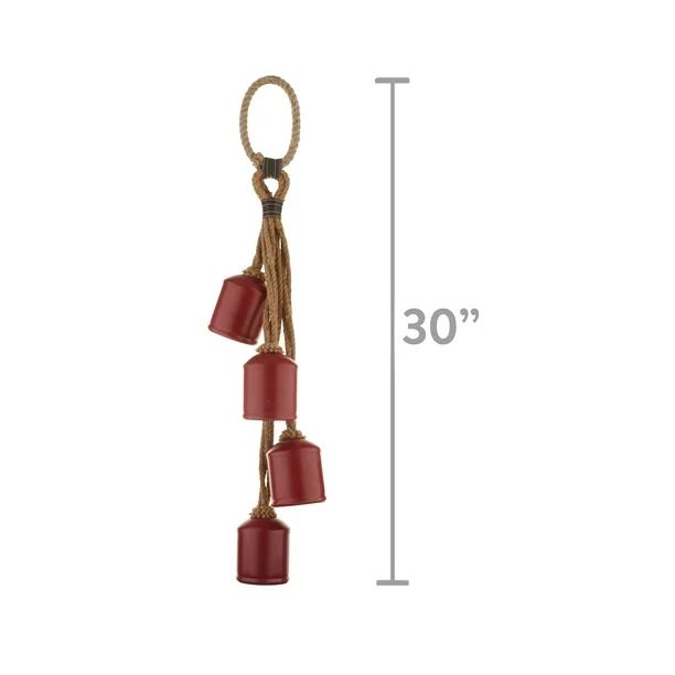 4-Count Metal Hanging Bells Christmas Decoration in Red Powder Coated Finish, 28.75 in, by Holida... | Walmart (US)