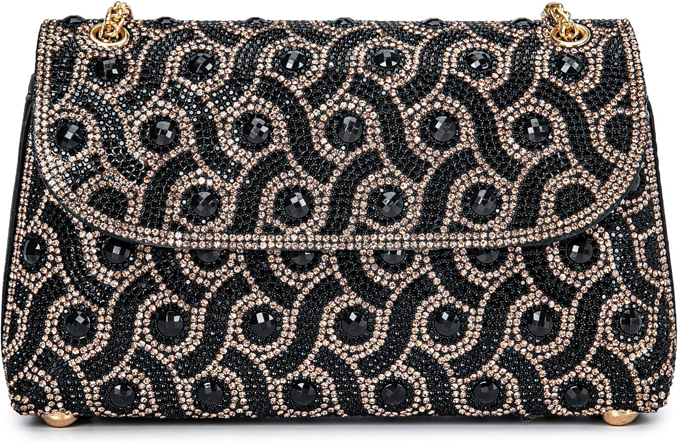 Flower Evening Handbags Chain Strap Square Shoulder Bag Crossbody Bag Crystals Rhinestone Clutch ... | Amazon (US)