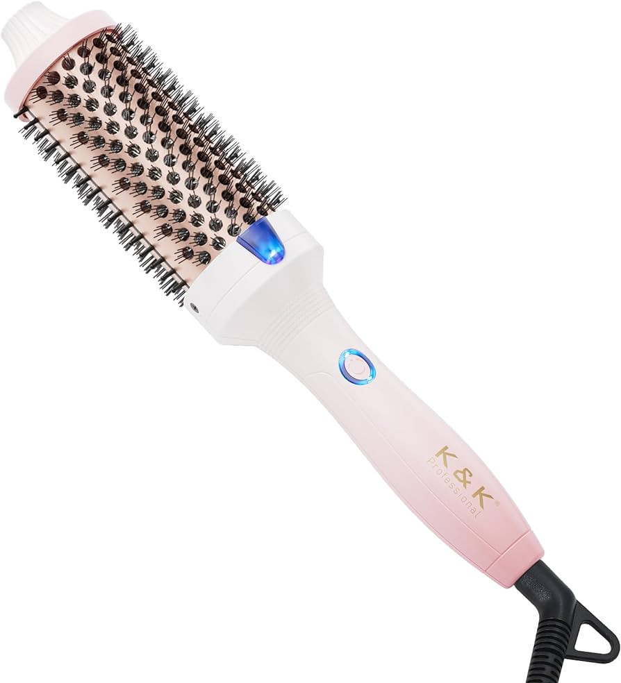 1.77 Inch Heated Curling Brush Ceramic Tourmaline Ionic Curling Iron Volumizing Hot Brush Create ... | Amazon (US)