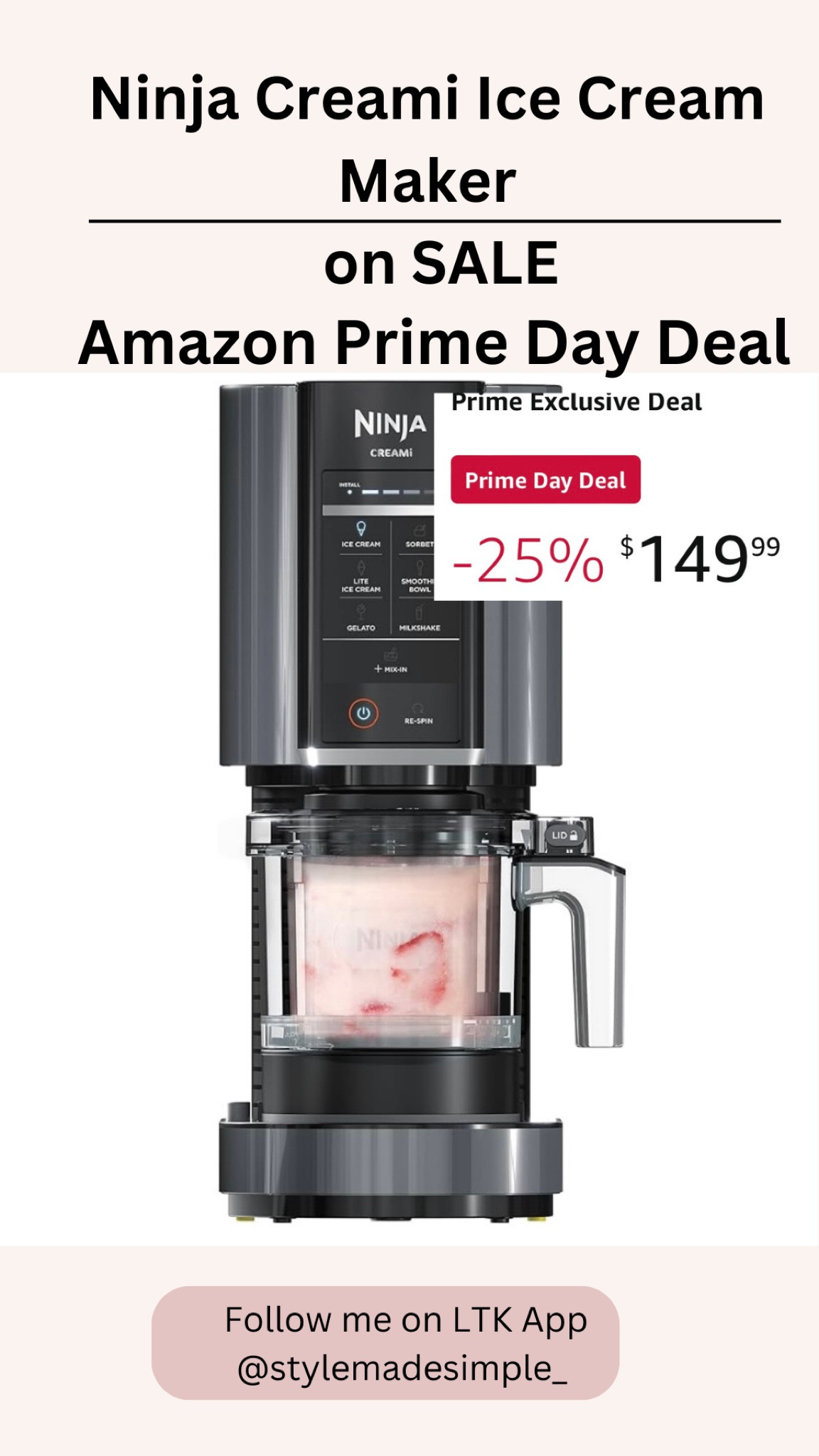 Ninja CREAMi Ice Cream Maker, for Gelato, Mix-ins, Milkshakes, Sorbet, Smoothie Bowls & More, 7 One-Touch Programs, with (1) Pint Container & Lid, Compact Size, ice cream maker Perfect for Kids, Amazon prime day #amazonprimeday #ninja 

#LTKFamily #LTKSaleAlert #LTKHome