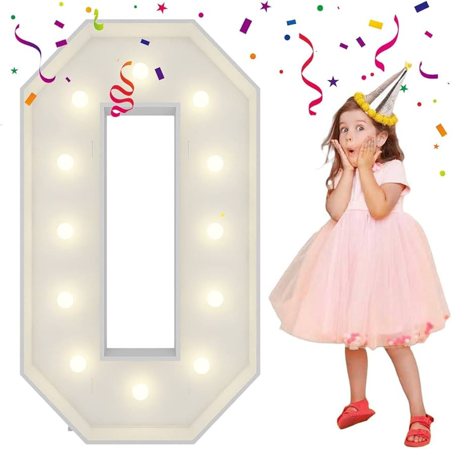 4FT Marquee Light Up Numbers Letters, Mosaic Numbers for Balloons, Giant Marquee Numbers, Mosaic ... | Amazon (US)