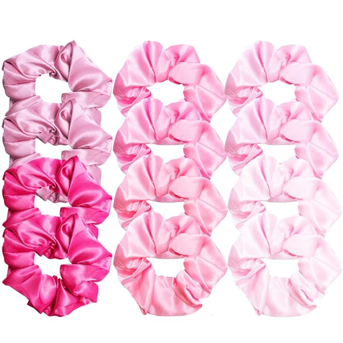 Cubaco 12 Pieces Satin Hair Scrunchies Elastic Hair Bobbles Scrunchy Hair Ties Ponytail Holder Ha... | Amazon (US)
