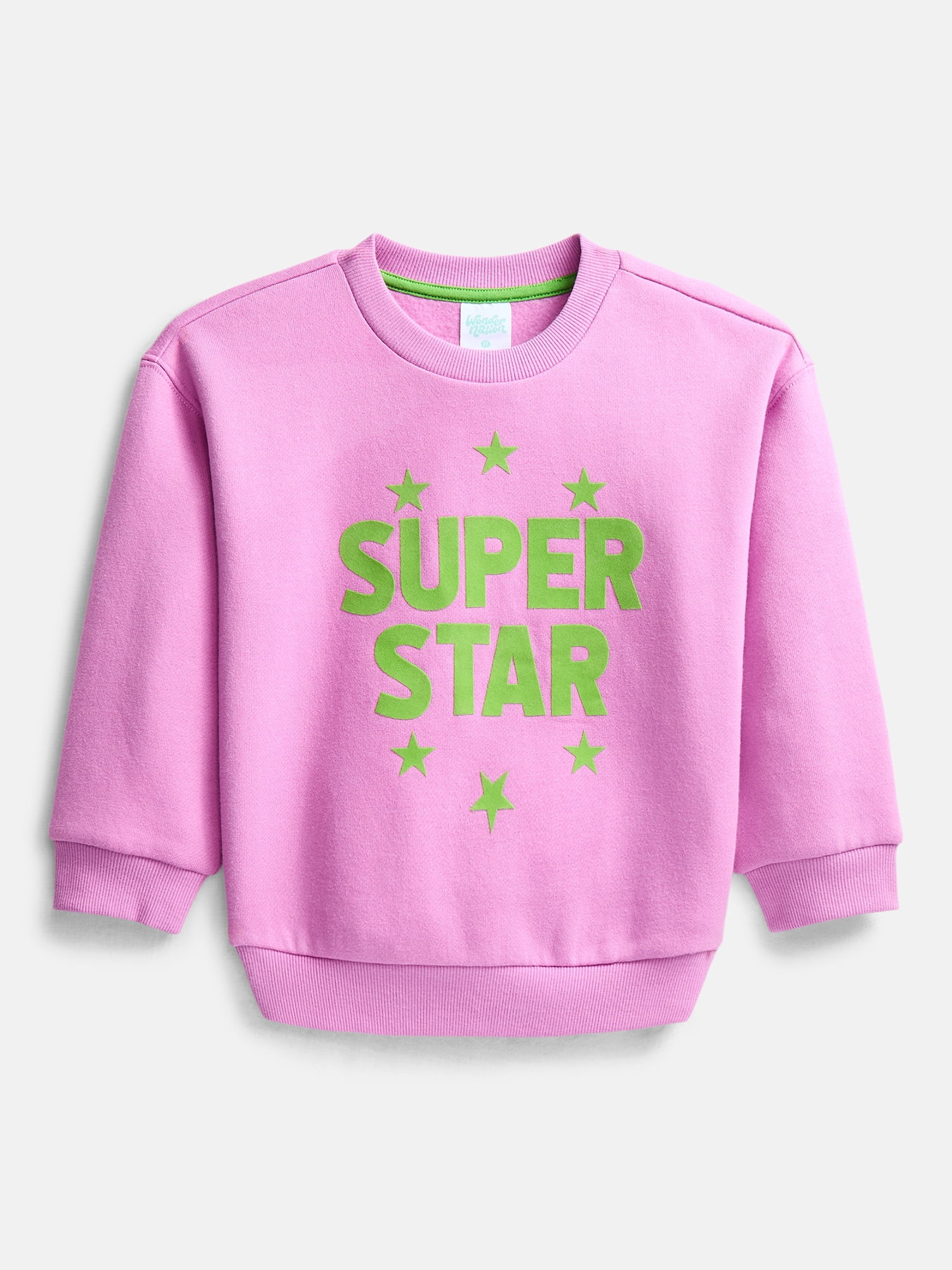 Wonder Nation Toddler Girls Graphic Crewneck Pullover with Long Sleeves, Sizes 12M-5T | Walmart (US)