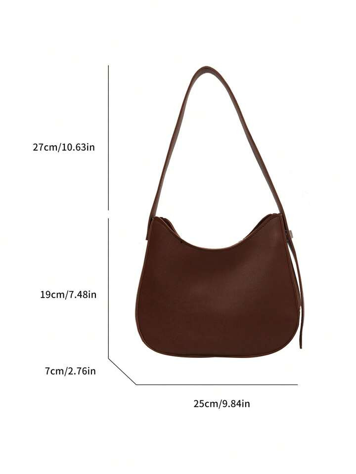 Simple Solid Color Vintage Shoulder Bag4.20(5) | SHEIN