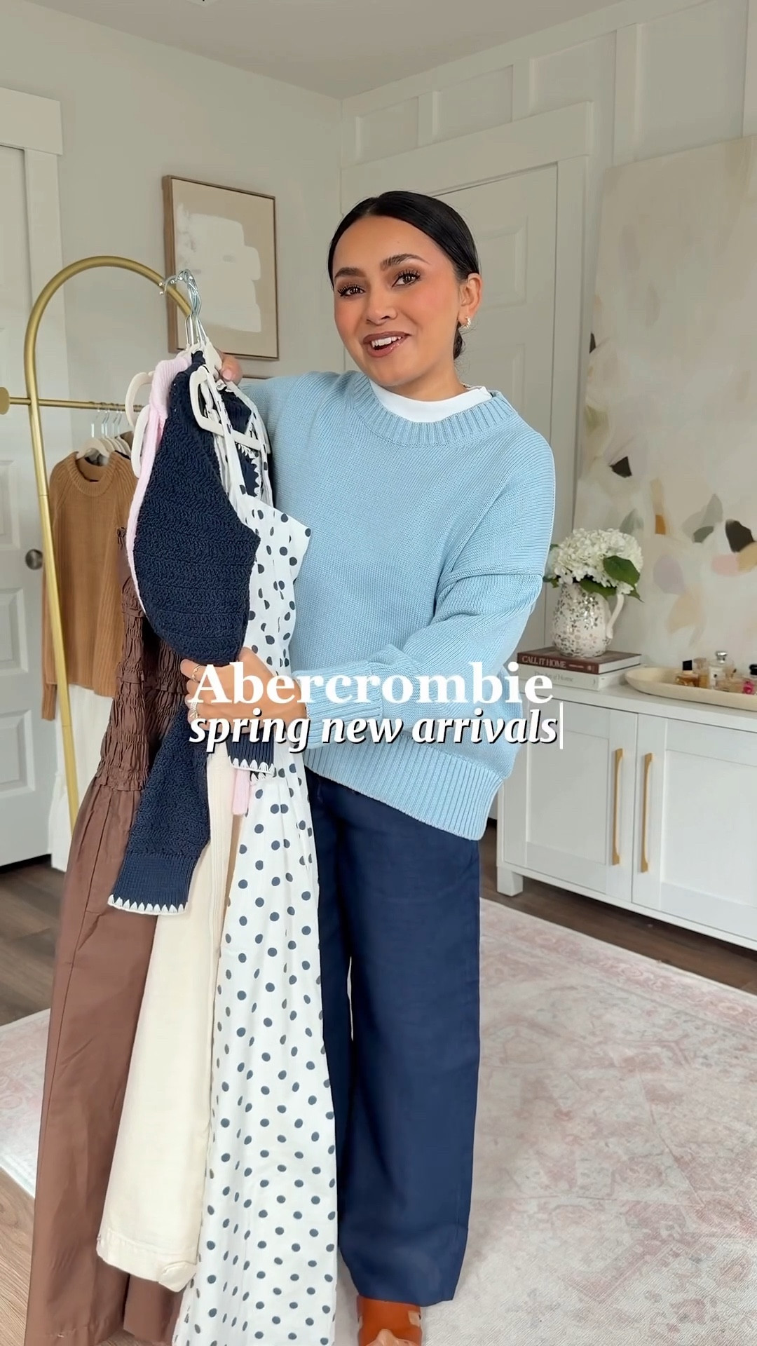 Abercrombie Spring Try On! 
For reference: I’m 5’0, petite, 32b bra size, and 2/26 in bottoms, pear shaped. 
*Everything I share is unaltered! TTS means true to size. Between size 5-6.5 in shoes

Blue and white polka dot dress size xs petite TTS
Navy dark indigo cardigan size xs TTS
Clear heels size 5 TTS

Pink cardigan size xs TTS
Cream ivory cargo weekender pant size 26 short TTS
Sandals size 5 TTS

Brown chestnut maxi dress size xs petite TTS
Clear heels size 5 TTS


Red stripe cardigan size xs TTS
White maxi skirt size xs petite TTS
Sandals size 5 TTS

Olive cardigan size xs TTS
Olive tank size xs TTS
Light birch pull on pants size small regular - would prefer short length
Tan heels size 5 TTS

Light blue sweater size xs TTS - this color is not available currently
Navy linen pants size xs regular TTS
White tee size xs petite TTS


Europe Outfits
Spring 2026 
Vacation outfits beach
Spring dresses 
Resort wear 2026


#LTKootd #LTKSaleAlert #LTKPetite

#LTKgrwm #LTKootd #LTKSpringSale