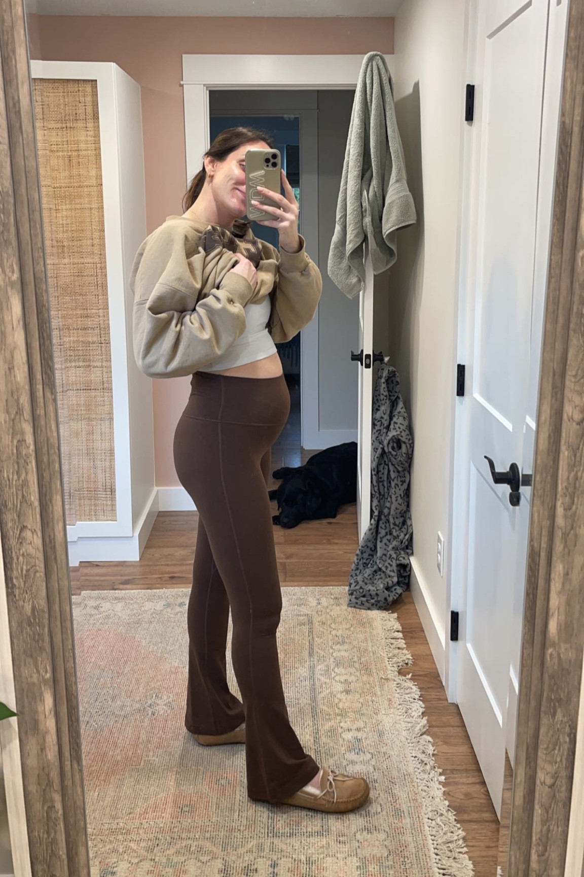 Living in lululemon so far all pregnancy! Sized up in these flare leggings so they’d have a little stretch for a bit! 🤎 linking other Lulu pieces I’ve been loving lately! 

#LTKstyletip #LTKbump