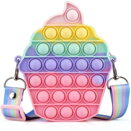 ALYLY Pop Purse for Girls Ice Cream Cakecup Pop On Its Fidget Purse Shoulder Bag Toys Push It Bubble | Walmart (US)