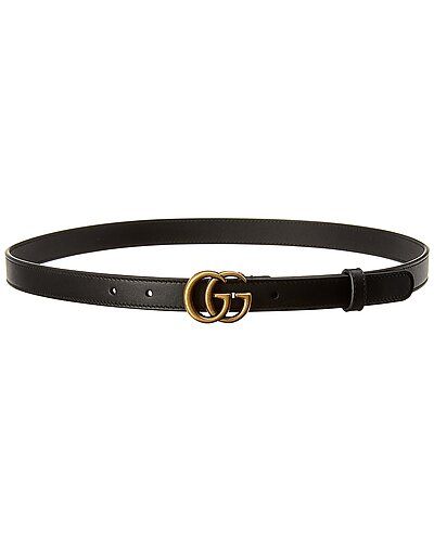 Double G Thin Leather Belt | Gilt