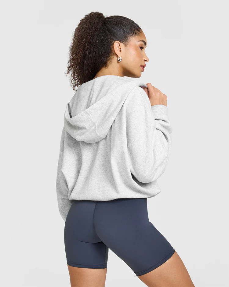 Mid Weight Zip Through Hoodie 
 Light Grey Marl | Oner Active (UK / US)