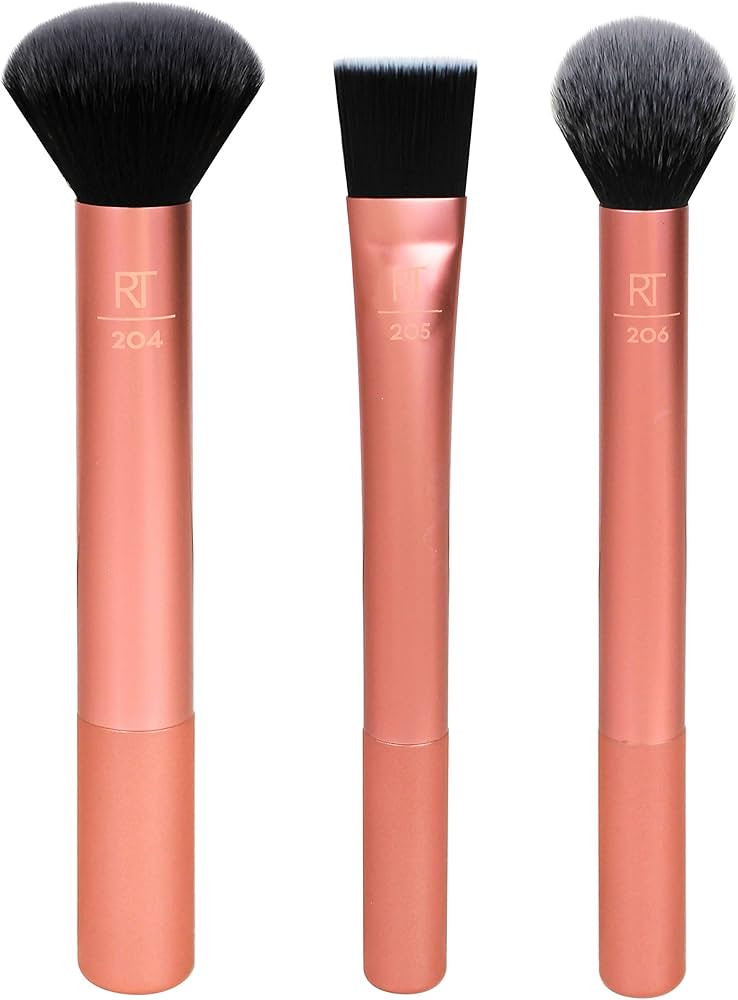 Real Techniques Flawless Base Makeup Brush Kit 2.0, Face Brush Set for Liquid, Cream, & Powder Produ | Amazon (US)