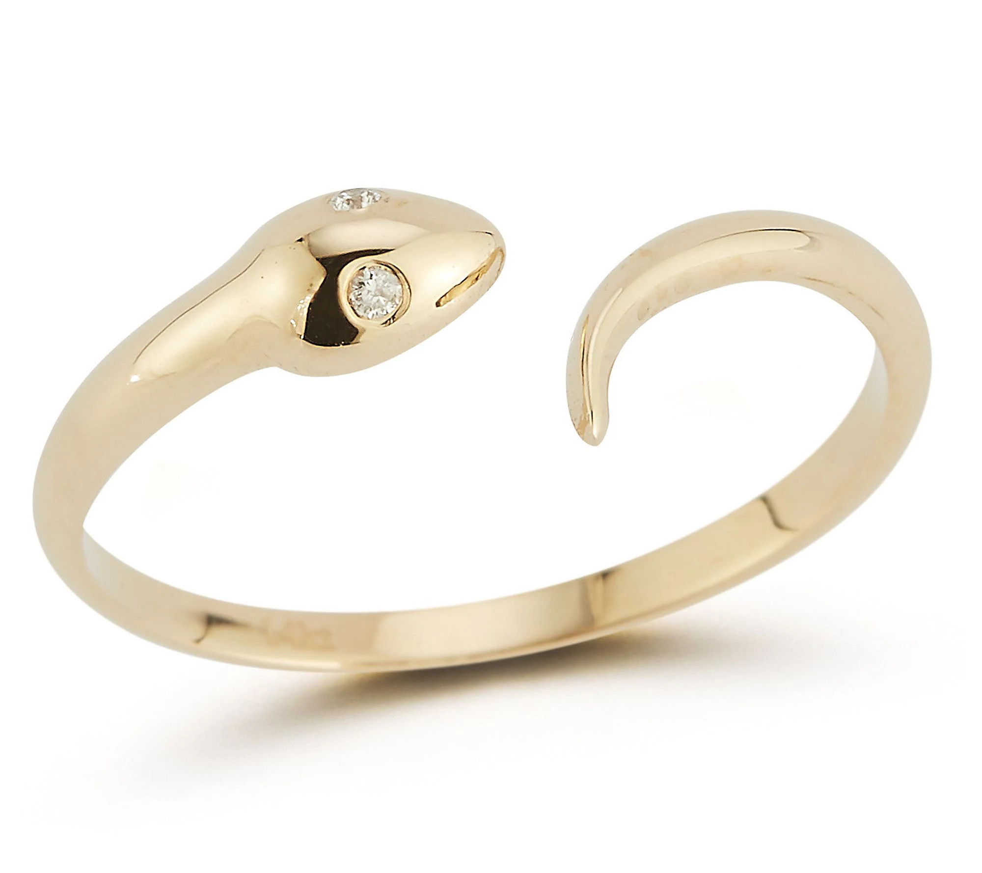 Luminosa Gold Diamond Accent Snake Ring, 14K | QVC