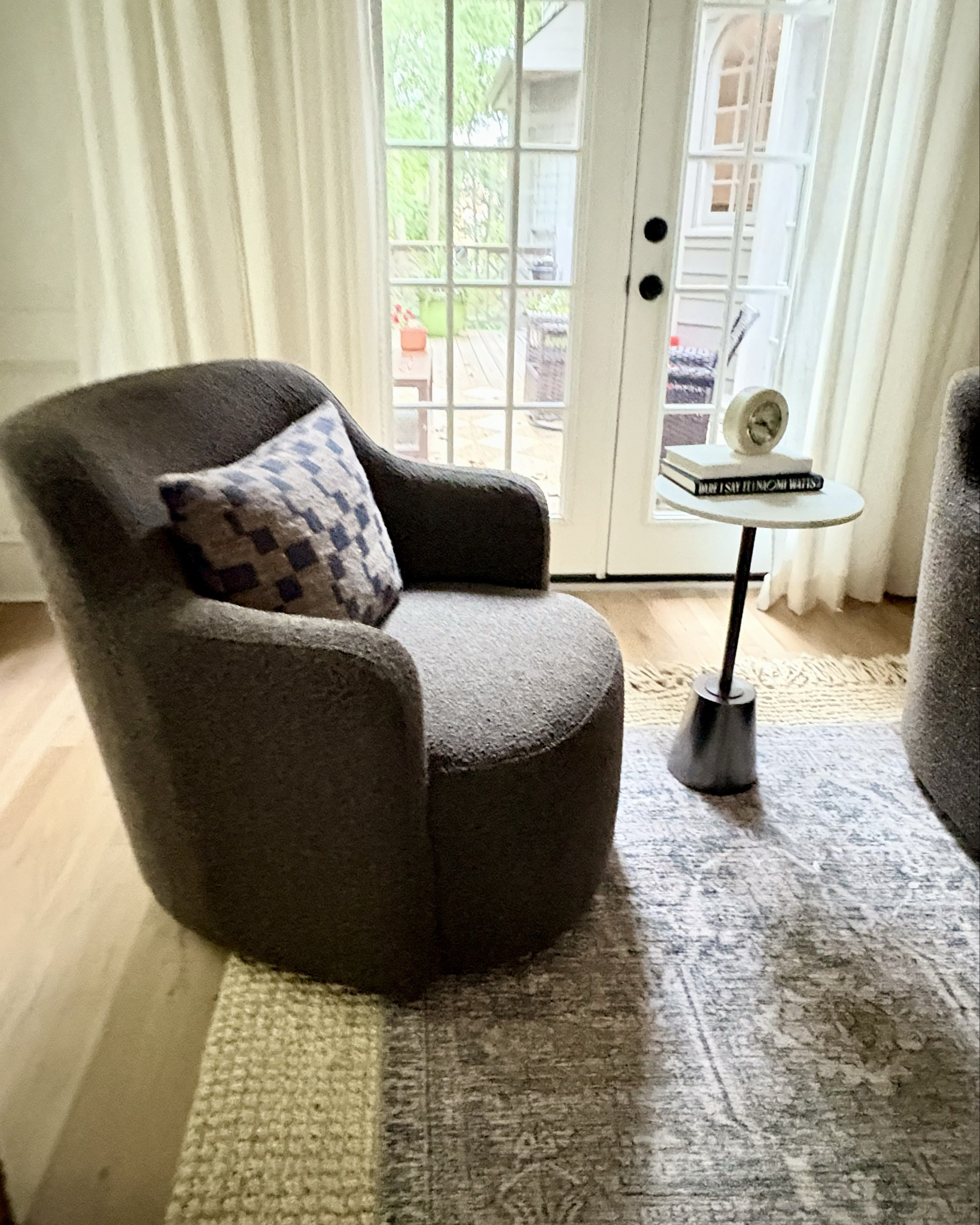 The ultimate cozy piece just in time to refresh your space for fall! ✨ This gorgeous chocolate brown boucle swivel chair is currently marked down from $430 to just $300 with a Target Circle Deal!

This chair is pure perfection. It has a beautiful barrel back design and tight tailoring for a clean, sophisticated look. The textured brown upholstery adds such a cozy, inviting feel, and the swivel feature makes it both fun and functional.
My kiddos love playing games here and they are actually pretty comfy. 

It’s the perfect transitional design for your bedroom, living room, or home office. I'm obsessed with how easily it elevates any space, providing both style and incredible comfort. If you’re looking to create a cozy seating arrangement or just add a luxe accent piece, this is it!

Don’t miss this amazing Target deal! If you love finding high-end looks for less and cozy fall decor, make sure to follow along!

🔗 Shop this dreamy boucle swivel chair (and other Target furniture deals) via the link in my bio!

#LTKHome #LTKTarget #TargetCircle #FallDecor #BoucleChair #SwivelChair #LivingRoomDecor #BedroomInspo #HomeOffice #CozyVibes #TransitionalDesign #HomeDecorDeals #AffordableHome #TargetFinds #FallStyle #HighEndLookForLess #FurnitureSale