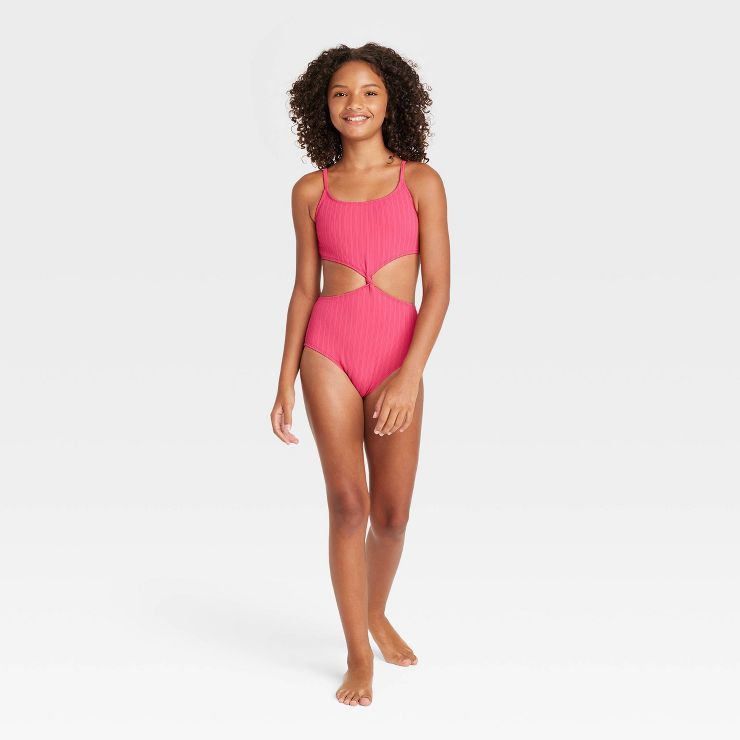 Girls' Summer Heat One Piece Swimsuit - art class™ Pink | Target
