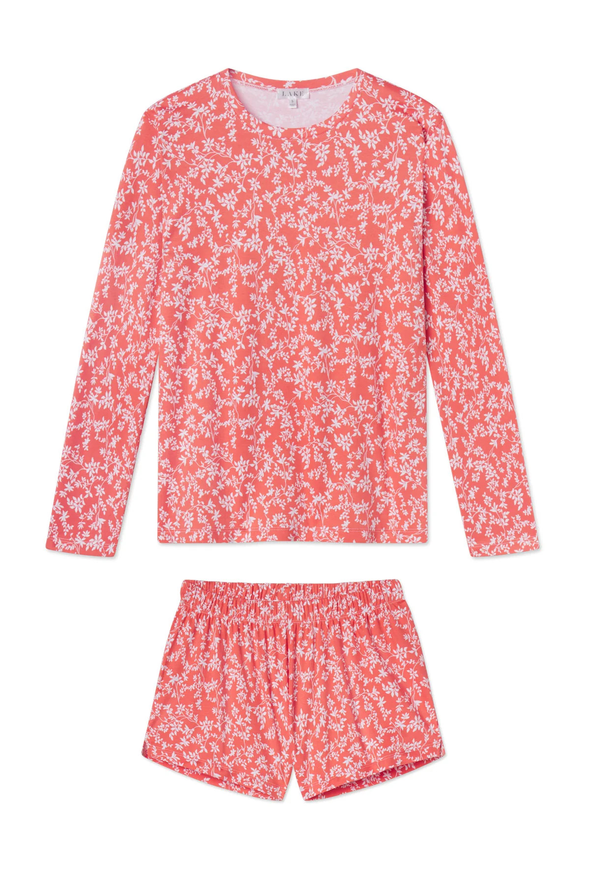 Pima Crew Long-Short Set in Terrace Botanical Vines | Lake Pajamas