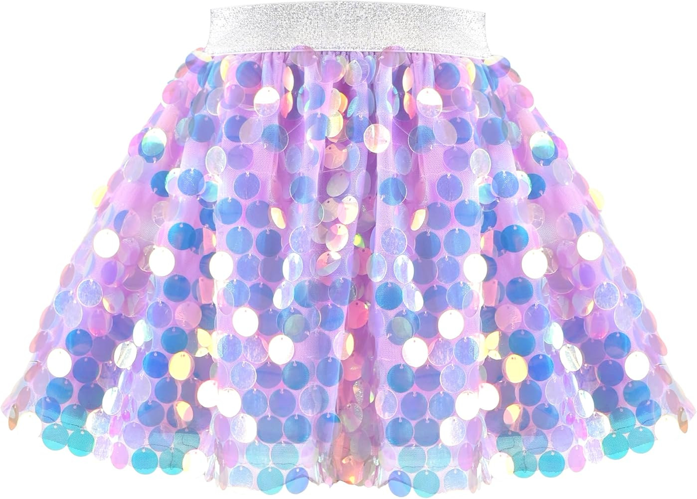 Sunny Fashion Girls Skirt Purple Mermaid Sparkly Sequin Tutu Party Ballet Dance | Amazon (US)