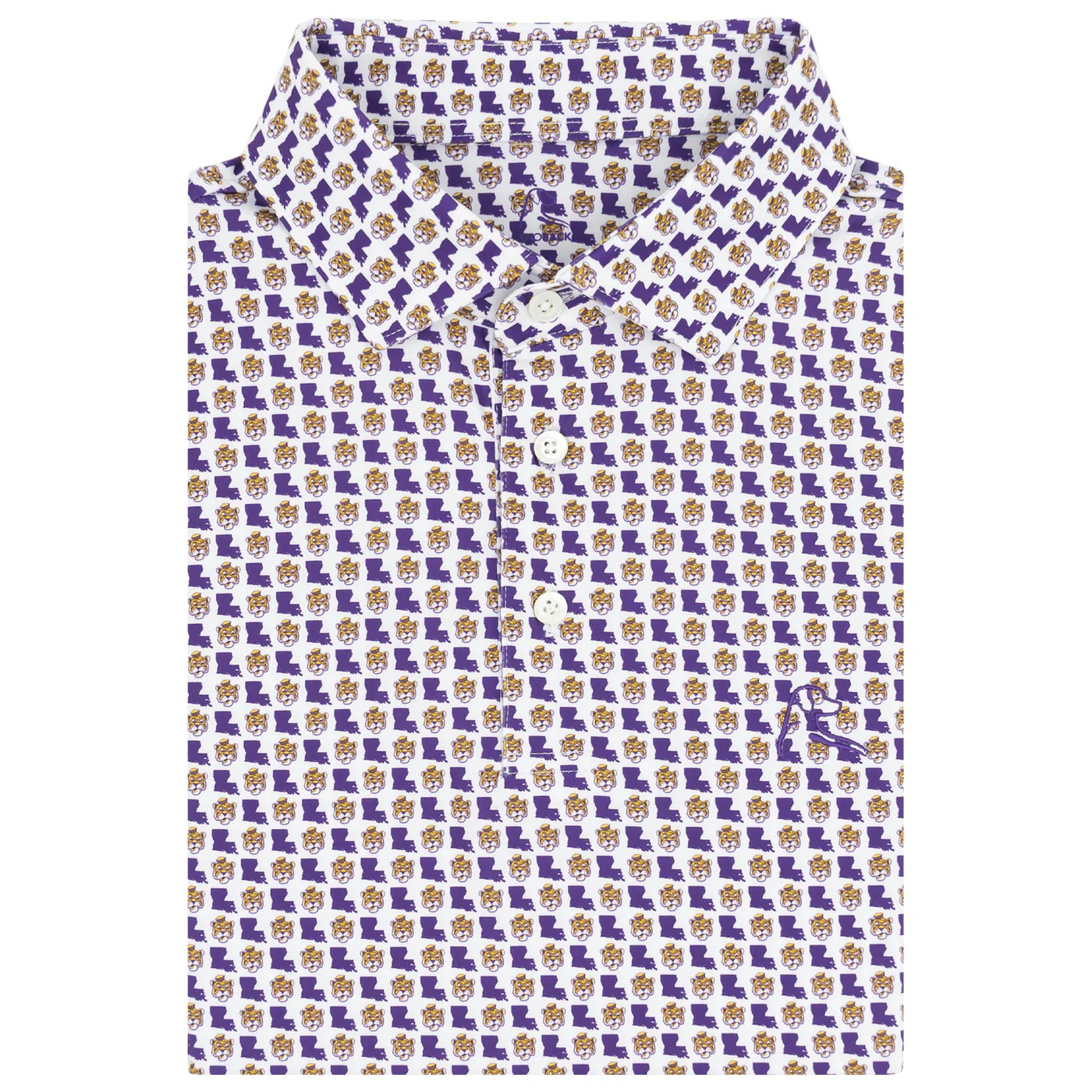 The LSU Bayou Bengals™ Collegiate Polo - White | Rhoback | RHOBACK