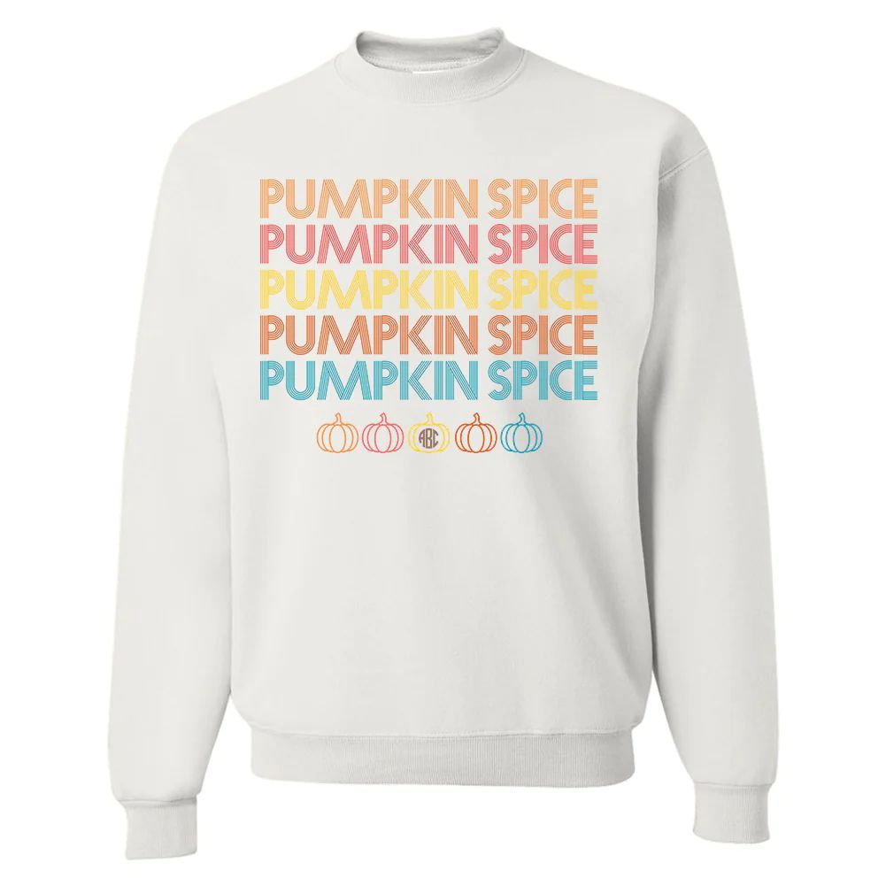 Monogrammed 'Retro Pumpkin Spice' Crewneck Sweatshirt | United Monograms