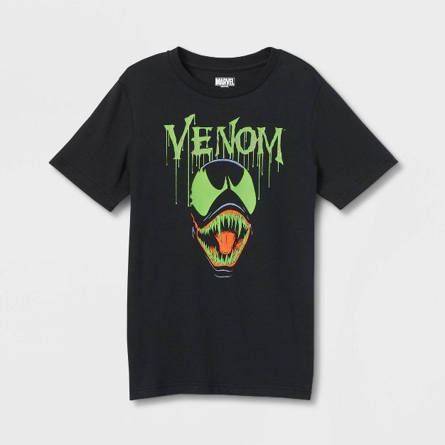 Boys' Marvel Venom Glow in the Dark Short Sleeve Graphic T-Shirt | Target