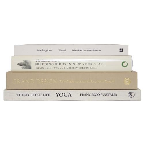 Margarita Mid Century Modern Cream Hardback Decorative Books - Set of 4 | Kathy Kuo Home