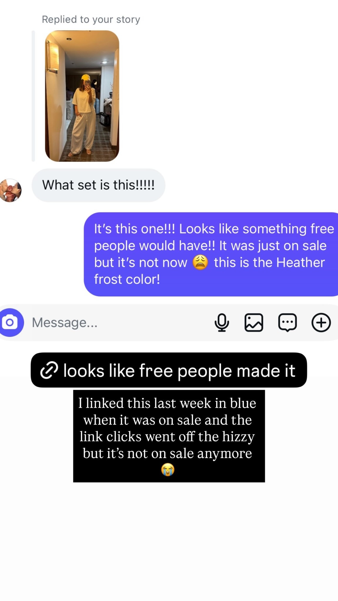 I linked this last week in blue when it was on sale and the link clicks went off the hizzy but it’s not on sale anymore 😭