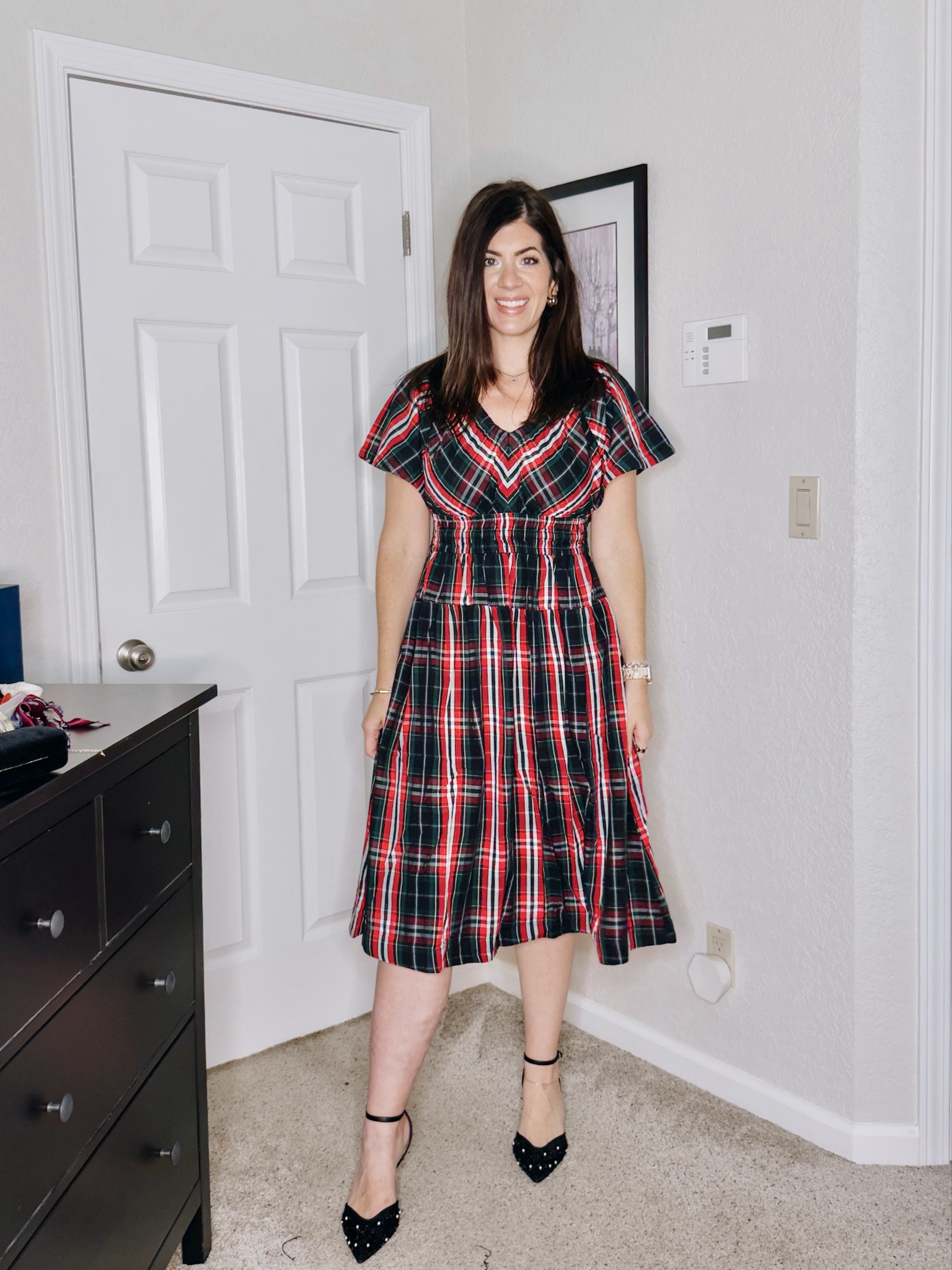 Holiday dresses under $50
In a medium smocked waist plaid dress 

#LTKMidsize #LTKFindsUnder50 #LTKHoliday