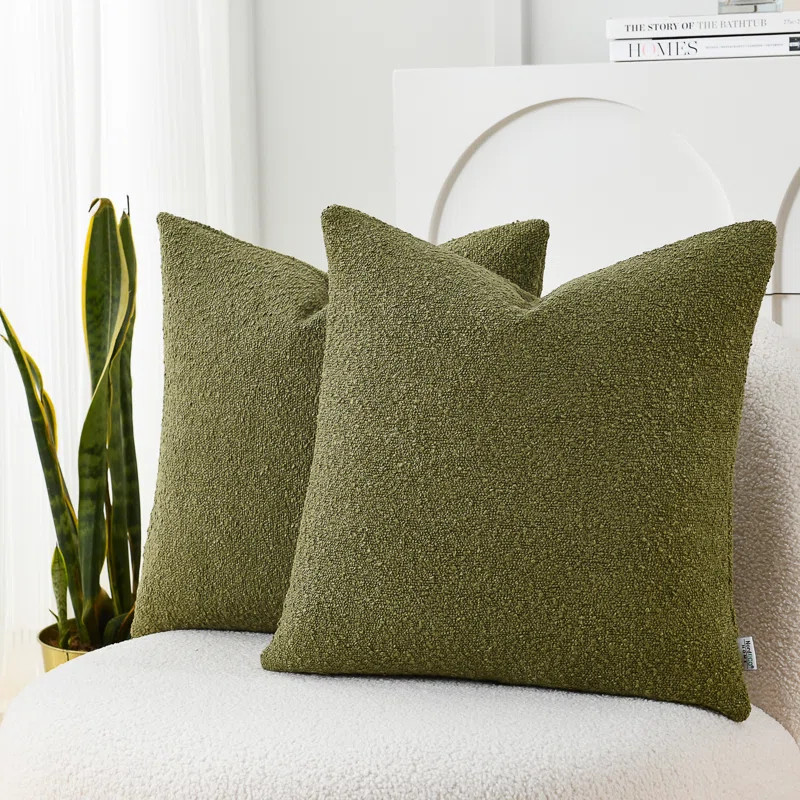 Jahvoni Textured Boucle Throw Pillow Covers (Set of 2) | Wayfair North America