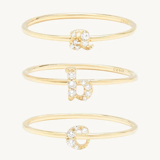 Diamond Tiniest Alphabet Ring | Catbird