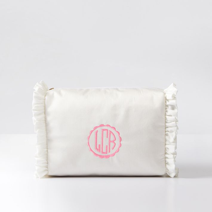 Ruffle Sateen Pouch | Mark and Graham