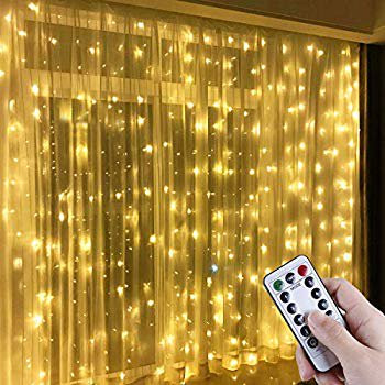 Window Curtain String Light, 300 LED Warm White Window Fairy String Lights with 8 Modes, 3m x 3m 8 M | Walmart (US)
