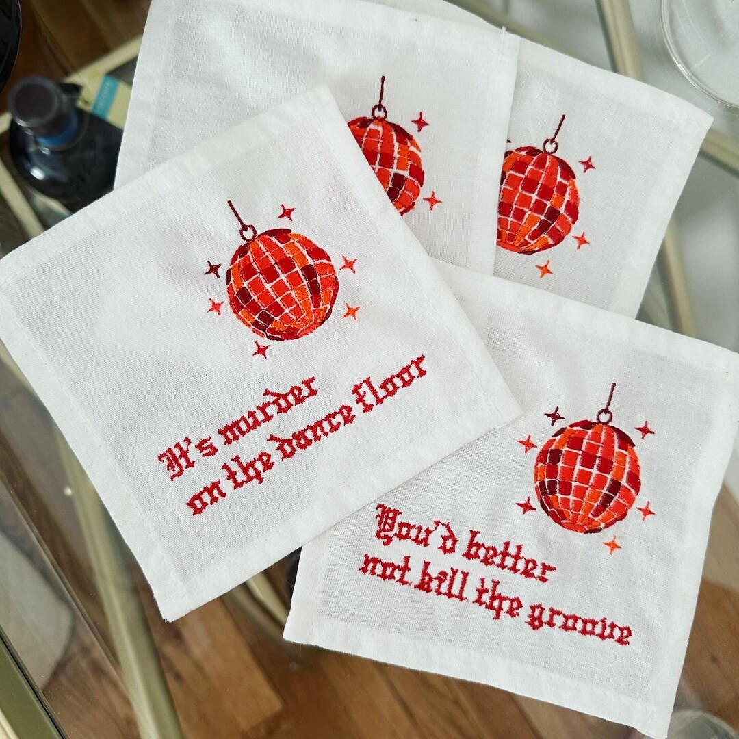 Saltburn Inspired Cocktail Napkin - Set of Four | Etsy (US)