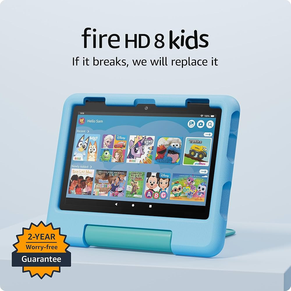 New Amazon Fire HD 8 Kids tablet, ages 3-7. With bright 8" HD screen. Includes ad-free and exclus... | Amazon (US)