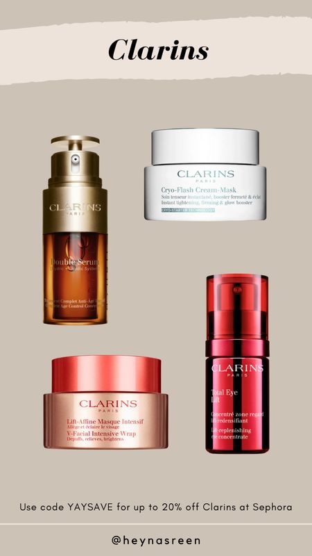 My top 4 @clarinsusa products are on sale at @Sephora! Stock up on high quality skincare now ❤️
#sephora #clarins #clarinspartner


#LTKSeasonal #LTKfindsunder100 #LTKbeauty