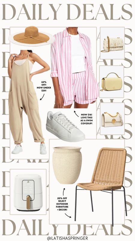 Daily deals! Free People inspired jumpsuit on sale, Tory Burch private sale picks, Adidas sneakers and more! 

#dailydeals

Rattan dining chair. Outdoor dining chairs. Target deals. Beautiful air fryer. Walmart deals. Amazon deals. Amazon free people inspired jumpsuit. Linen button down and shorts set  

#LTKsalealert #LTKSeasonal #LTKstyletip