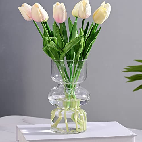 7 inch Clear Glass Flower Vases for Centerpiece Table Home Indoor Desk Decor,Ins Modern Boho Style Vase for Wedding Housewarming Gift | Amazon (US)